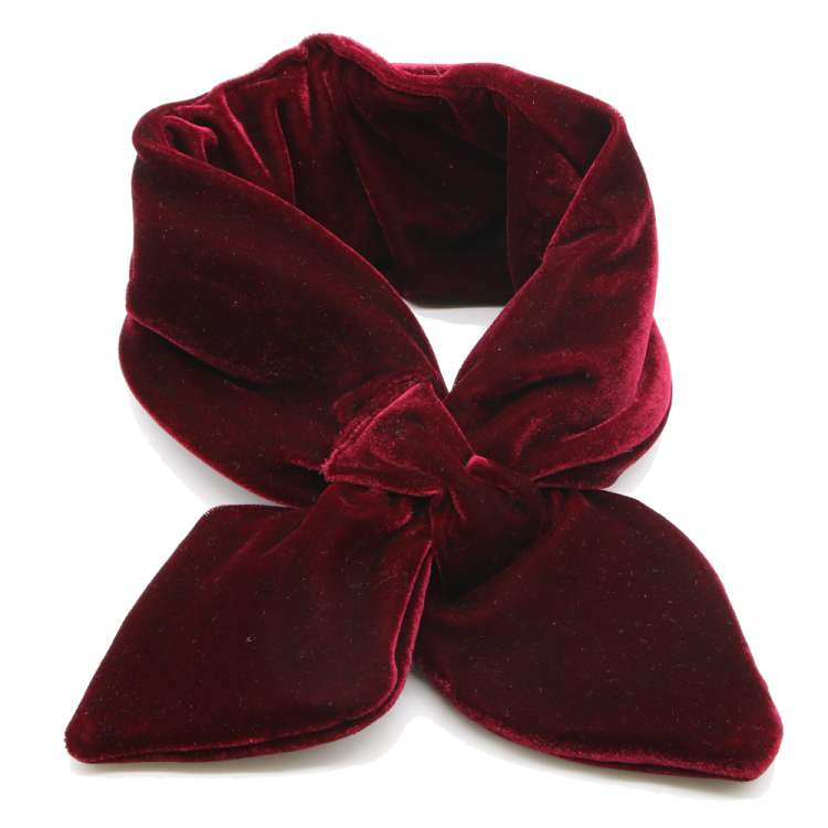 Marple scarf velvet dark red